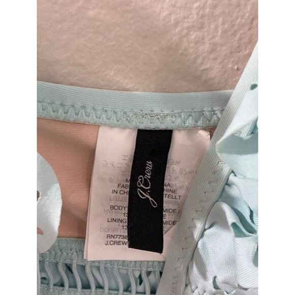J.Crew Swimsuit Scallop Ruffle Eyelet One Piece plunging size 14 color Teal - Picture 5 of 7